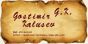 Gostimir Kalušev vizit kartica